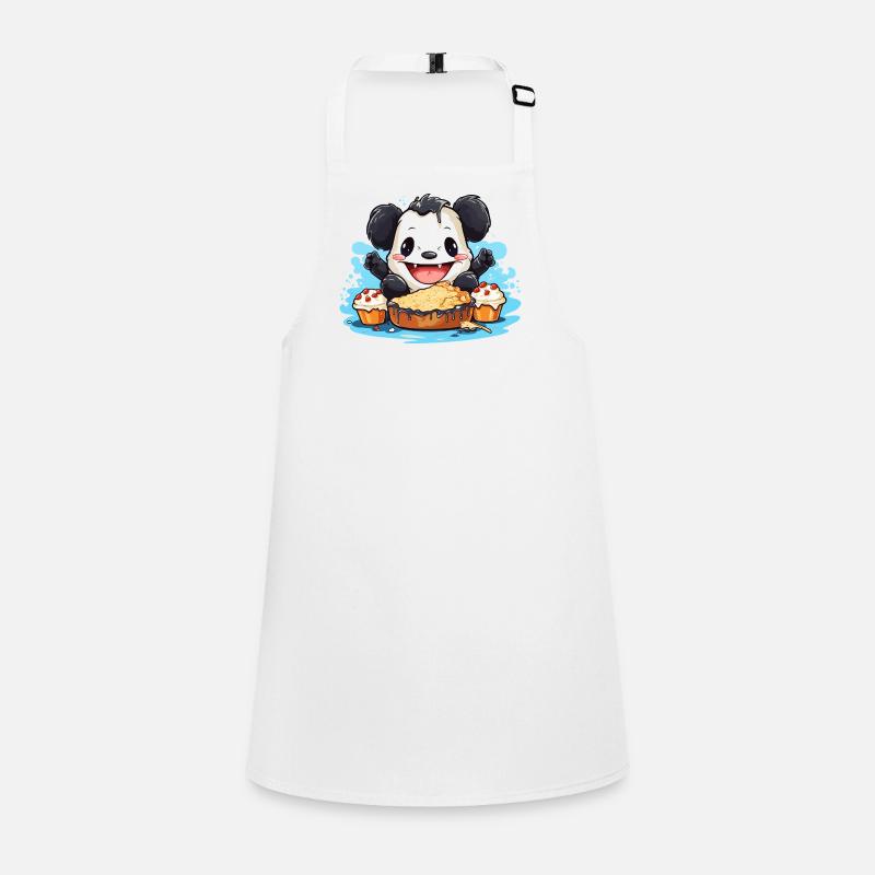 Kawaii Panda mit Kuchenfest Schürze für Kinder