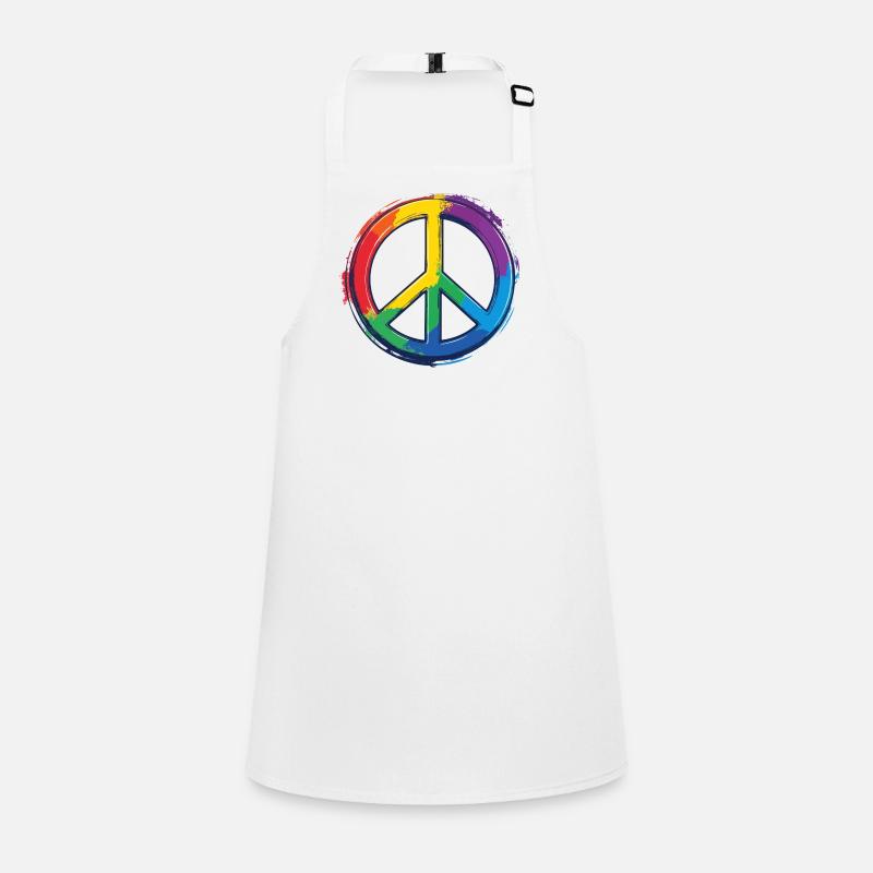 Regenbogen Peacezeichen Frieden Peace Symbol Icon Schürze für Kinder