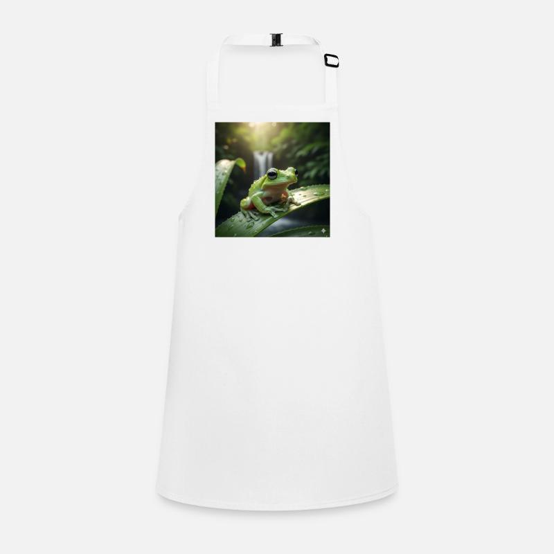 Green Frog on Leaf – Forest World Children's Apron