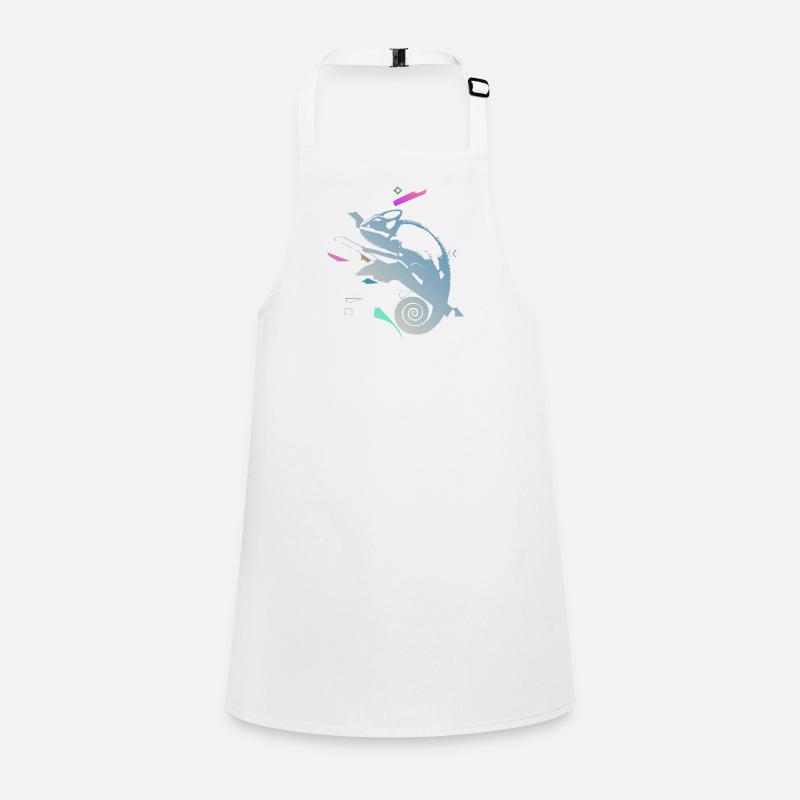 Spiral Chameleon in Neon Gradient Children's Apron