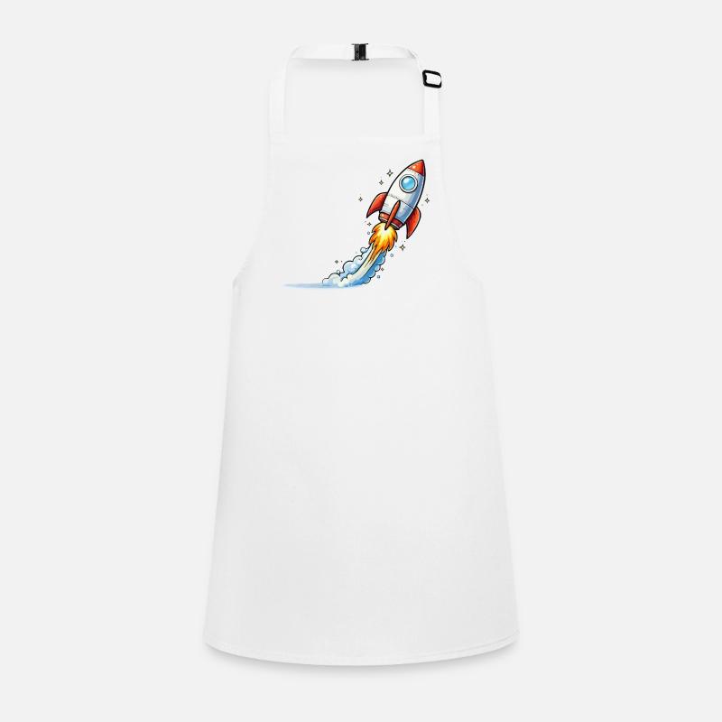 Rocket Launch Cartoon Design Children's Apron