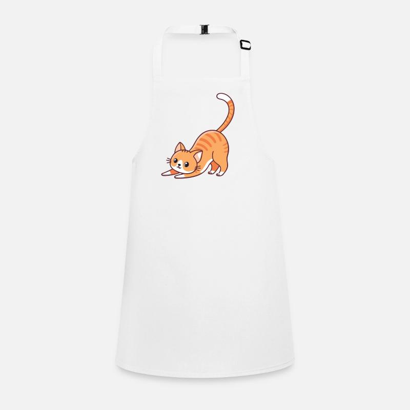 Orange kitten stretching Children's Apron