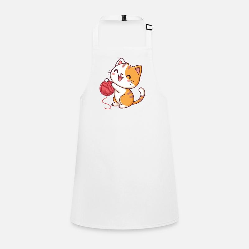 Happy kitten and red ball Children's Apron