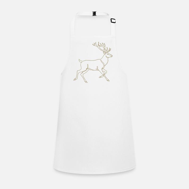 Minimalistische Hirsch Silhouette Geweih Rotwild Schürze für Kinder