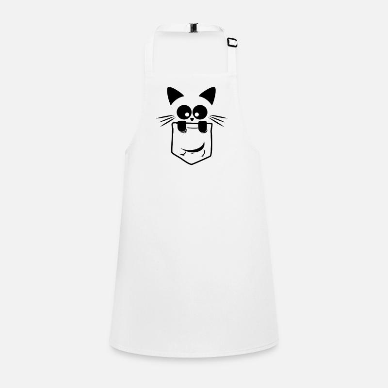 The Curious Black Pocket Cat Children's Apron