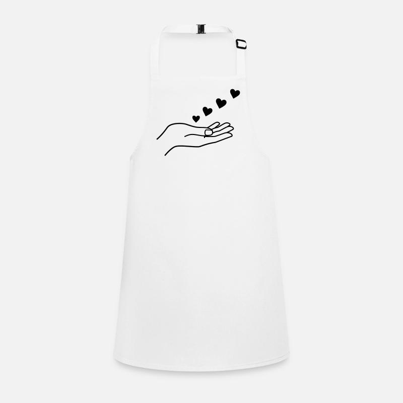Hand With Floating Hearts Minimal Line Art Children's Apron