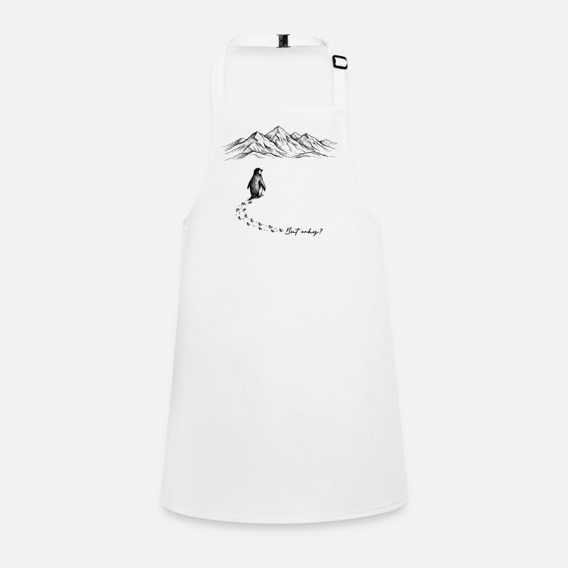 But why? Penguin Meme Footprints Doodle Doodle Children's Apron