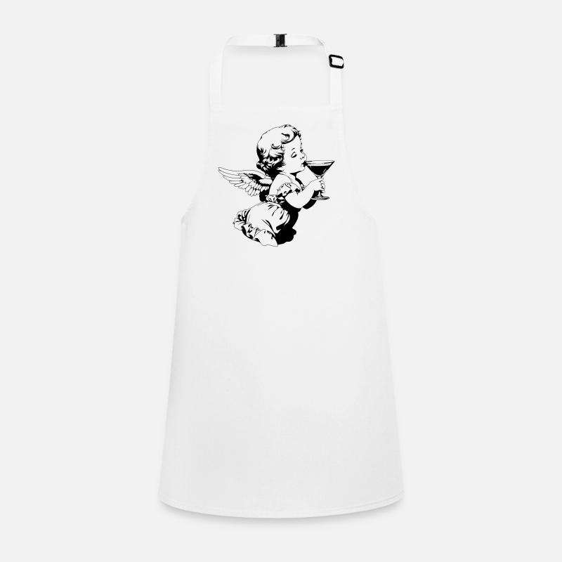 Cocktail Engel – Cherub mit Martini Glas Schürze für Kinder