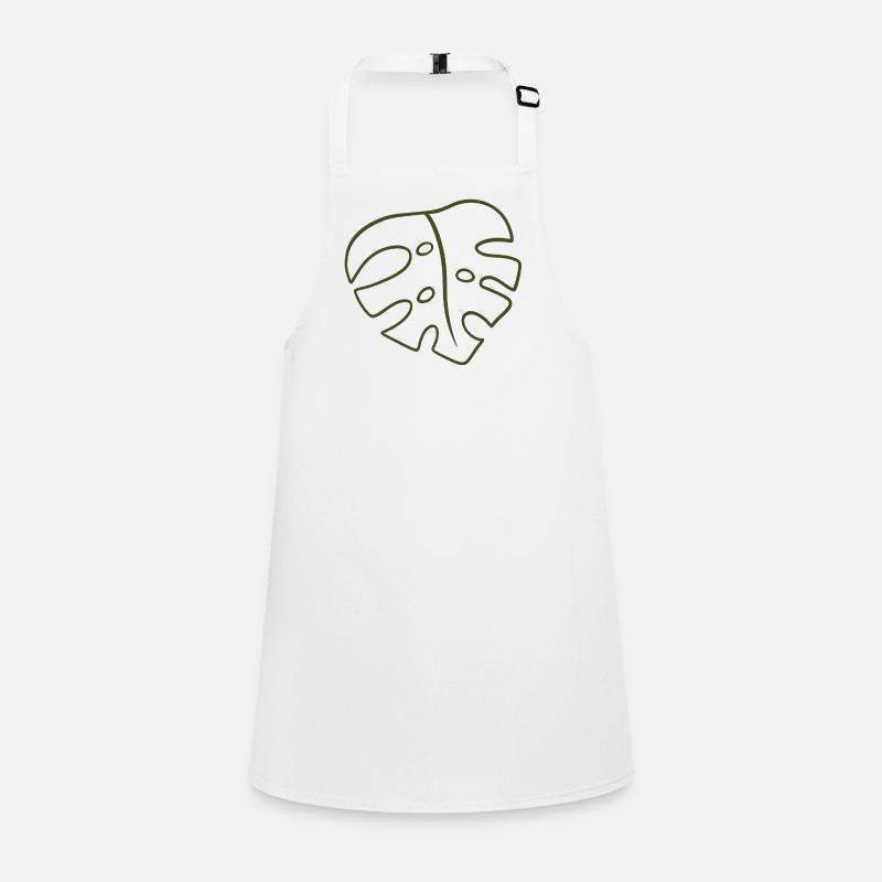Monstera Line Art Leaf Children's Apron