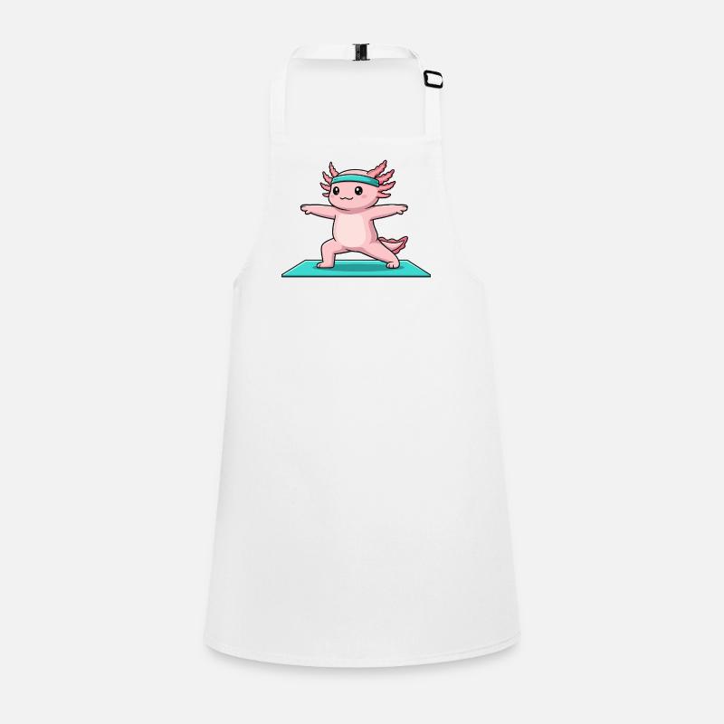 Yoga Axolotl Fish Doing Warrior Pose Children's Apron