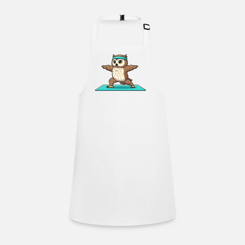 Yoga Owl Bird Doing Warrior Pose Art Children's Apron