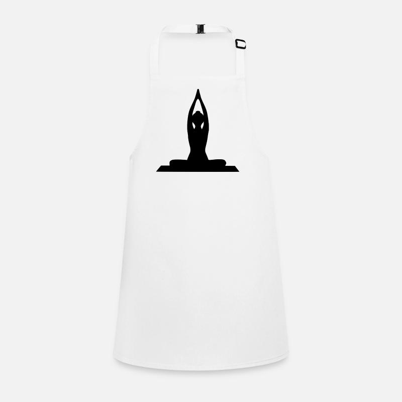 Yoga Forms Silhouettes Black Children's Apron