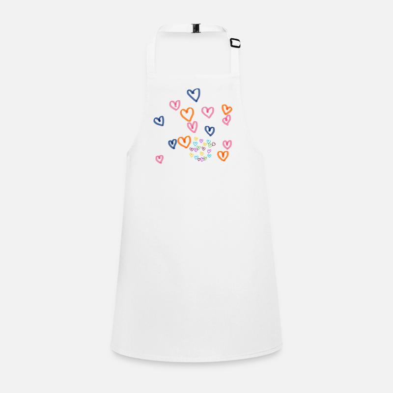 Colorful Heart Row Pattern Children's Apron