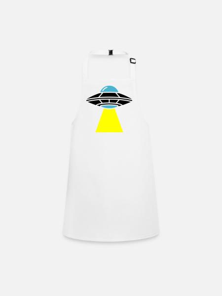 UFO Alien Raumschiff Licht - Schürze für Kinder - Weiß - Vorne