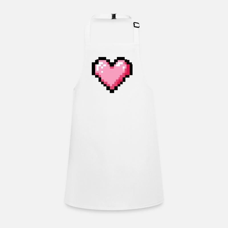 Coeur pixel 8 bit rétro Tablier Enfant
