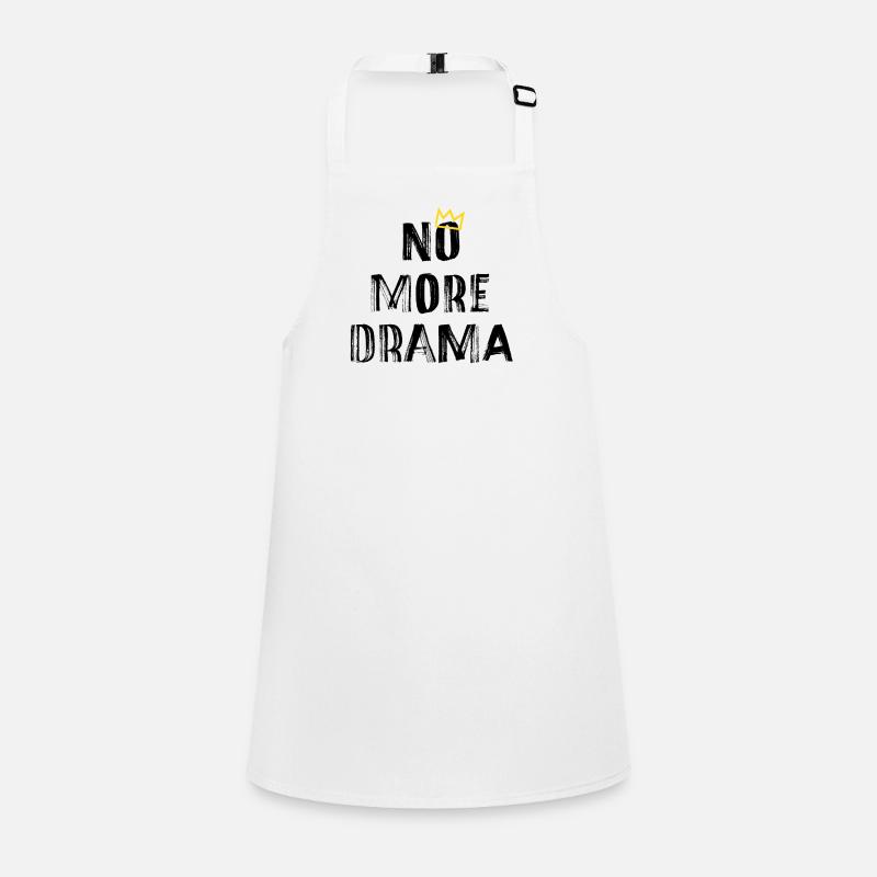 No More Drama – Klarer Typografie Spruch Schürze für Kinder