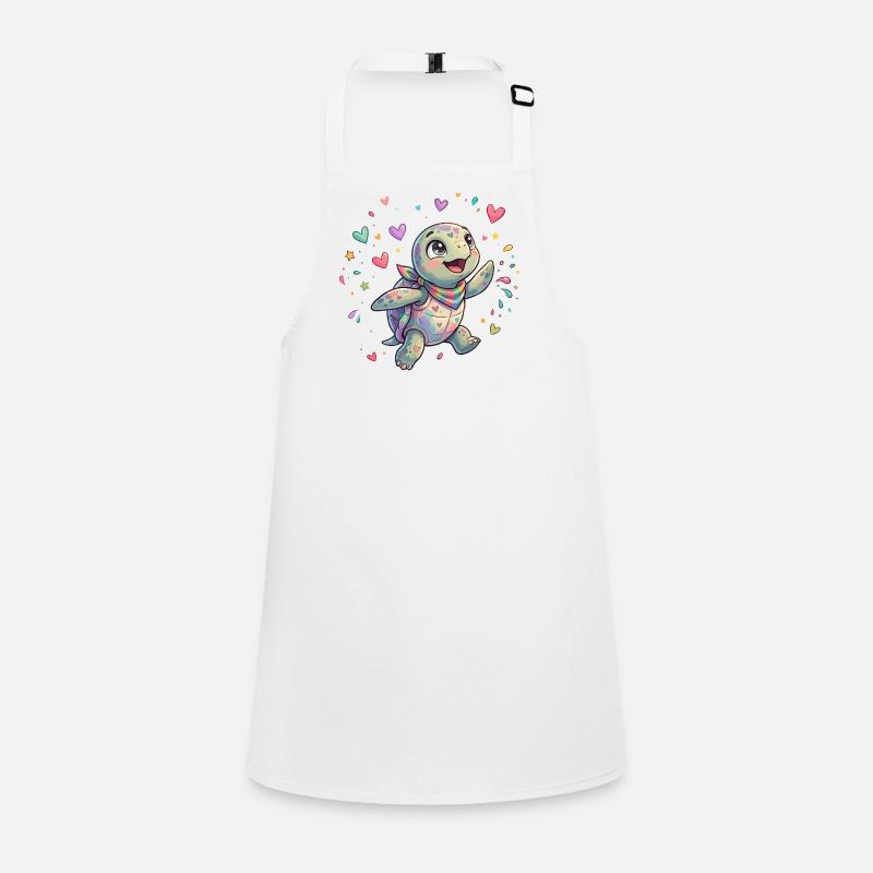 Rainbow Turtle with Heart Patterns Children's Apron