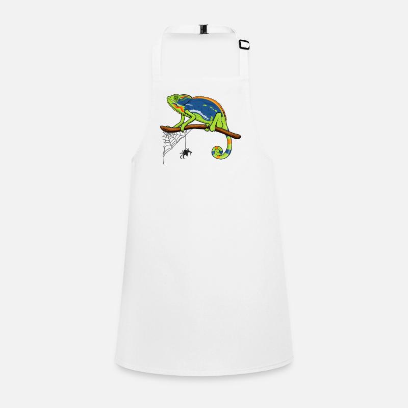 Chameleon On Branch with Spider Web Children's Apron