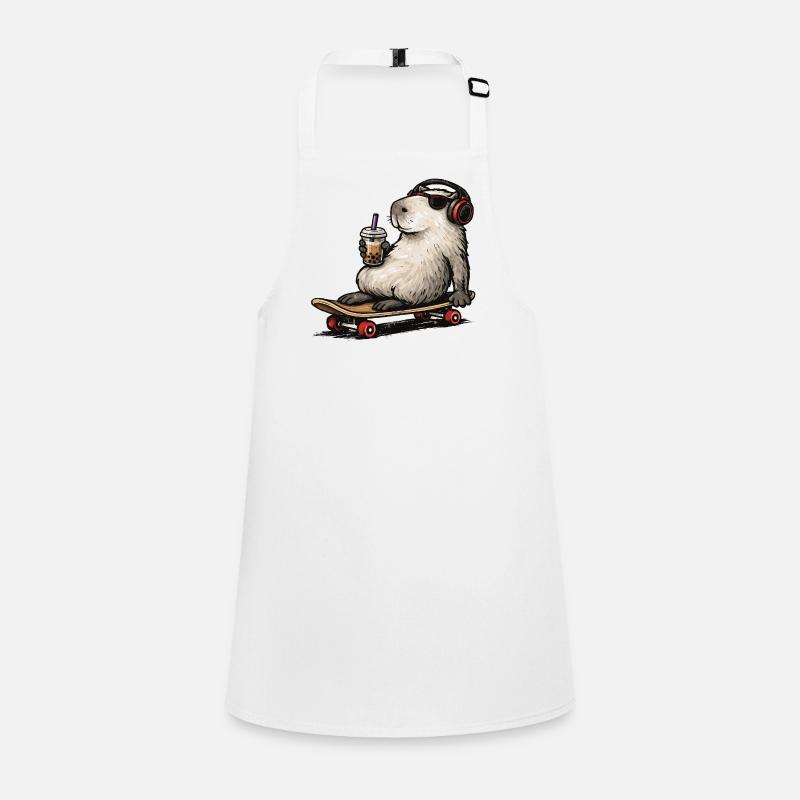 Capybara Skateboard Bubble Tea Children's Apron