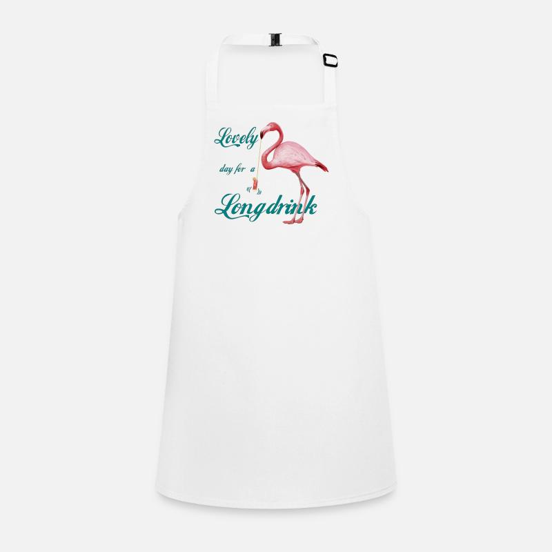 Flamingo mit Longdrink Retro Schürze für Kinder