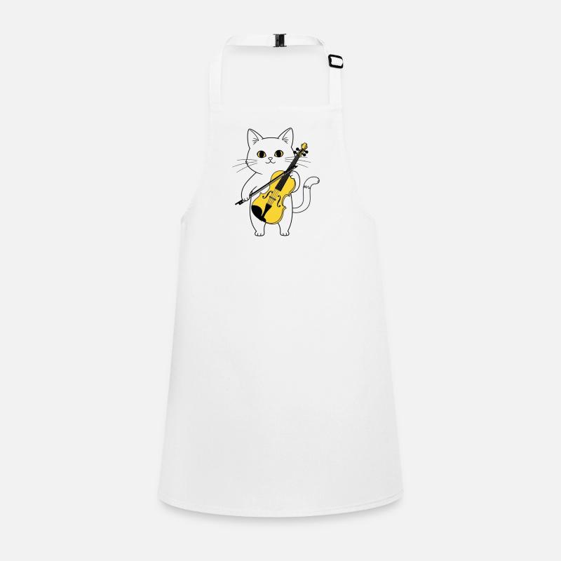 Cute Cat Playing Cello Chat Children's Apron