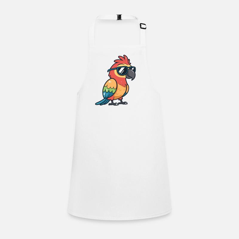 Cute chic parrot with sunglasses Children's Apron