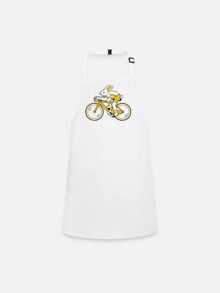 hare on a racing bike - Children's Apron - white - Front