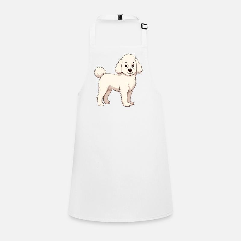 White Poodle Children's Apron