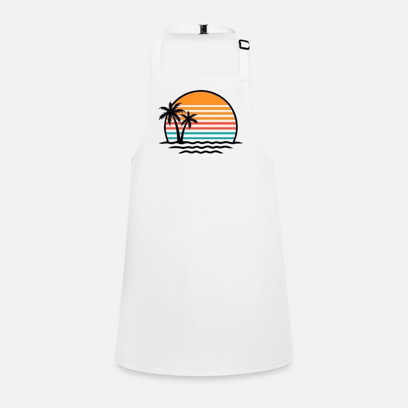 Sunset Retro Palmen Schürze für Kinder