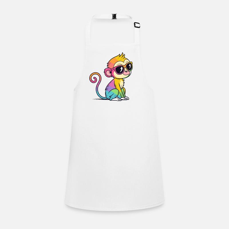 Rainbow Monkey Chic Brille Schürze für Kinder