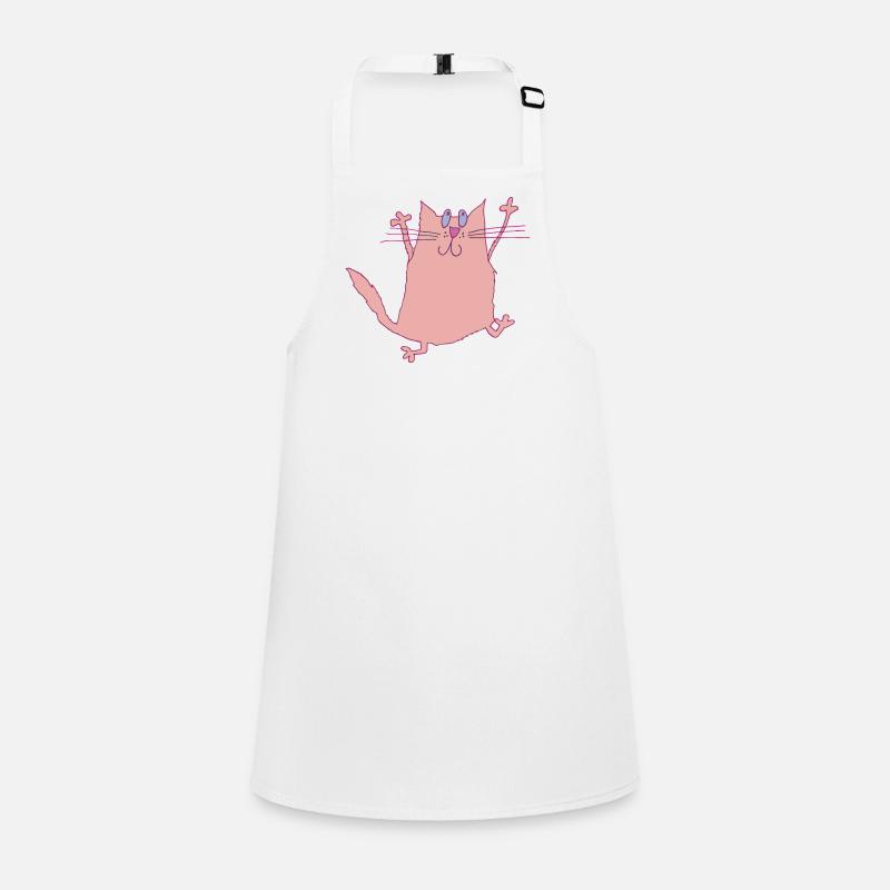 crazy cat in pink Schürze für Kinder