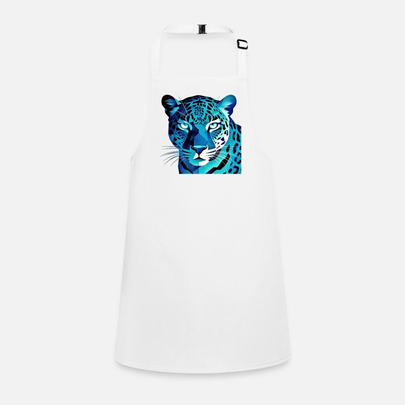 Fluorescent Geometric Blue Leopard Children's Apron