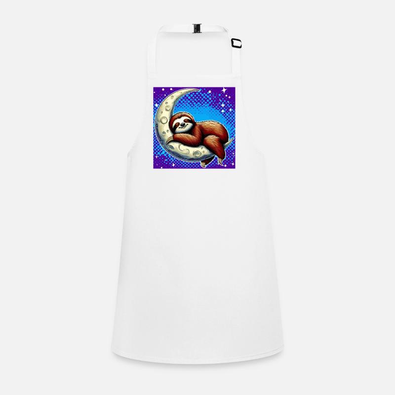 Sloth sleeps on the Moon Children's Apron