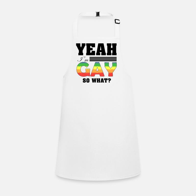 Yeah I'm Gay So What Funny Pride Rainbow Art Tablier Enfant