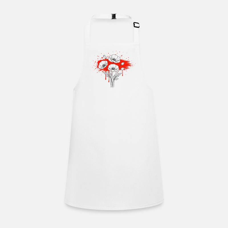 Poppies Red Black Vintage Design Children's Apron