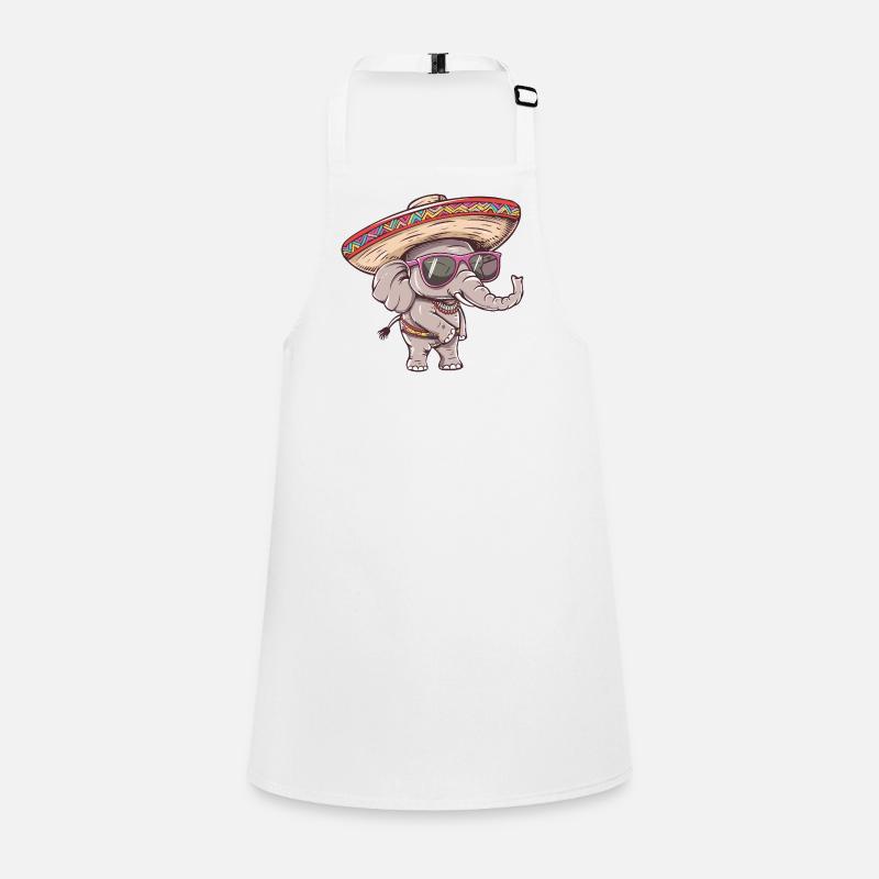Elephant Comic Funny Sombrero Children's Apron