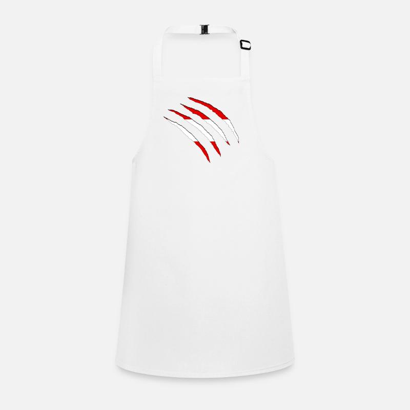 Griffe, rouge, blanc, marques de griffures, Noir Autriche Tablier Enfant