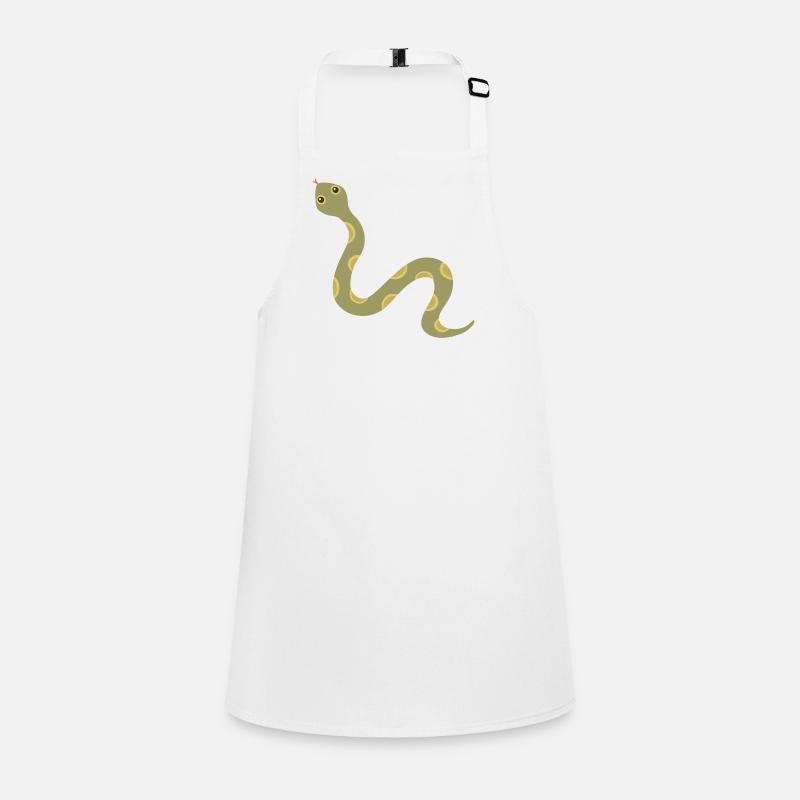 Olive Patterned Snake Illustration Children's Apron