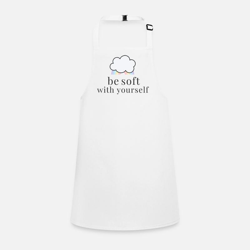 Be Soft With Yourself Wolke mit Pastell Regenbogen Schürze für Kinder