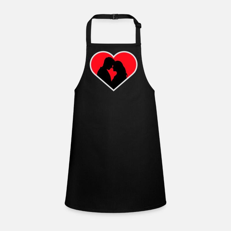 Couple Silhouette Amour Romance Petit ami de la Saint-Valentin Tablier Enfant