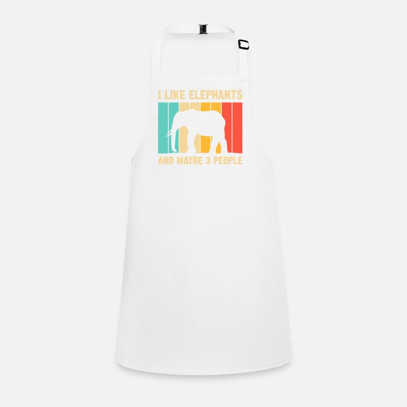 Elephant Silhouette on Rainbow Stripes Children's Apron