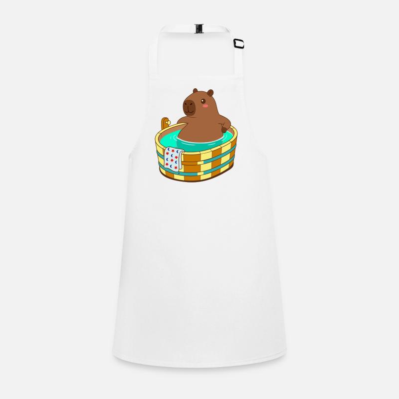 Capibara trempant dans un jacuzzi douillet - Bain relaxant Tablier Enfant