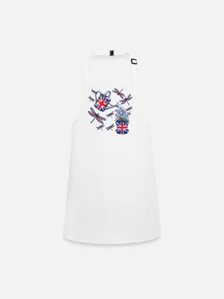 Art du jardin britannique : Cruche et fleurs - Tablier Enfant - blanc - Devant