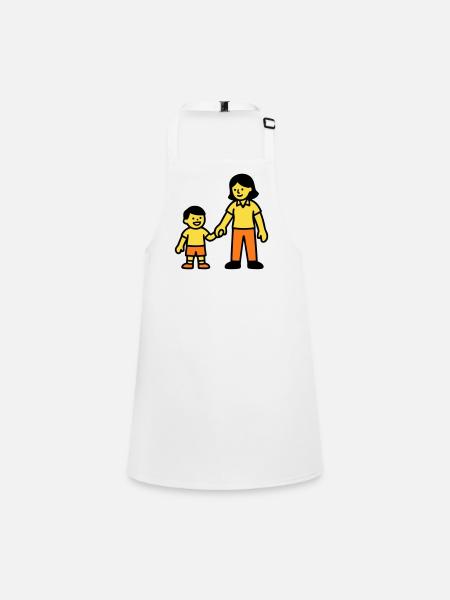 Logo de la main de l’enfant de l’enseignante de maternelle - Tablier Enfant - blanc - Devant