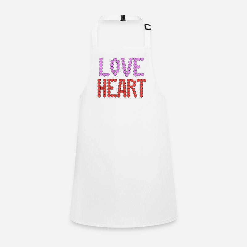 Love Heart typography Children's Apron