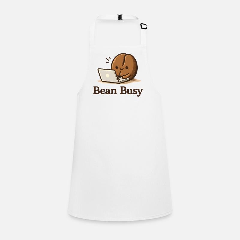 Bean Busy - Niedlich Kaffeebohne am Laptop Cafe Schürze für Kinder
