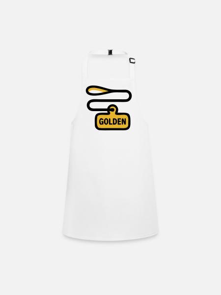 Dog Leash Golden Retriever Walk - Children's Apron - white - Front