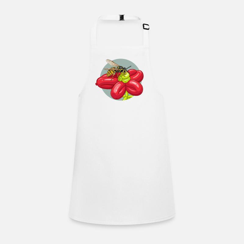 Red Flower Bees Balloon Children's Apron