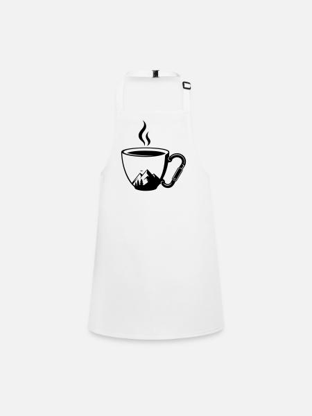 Kaffeetasse Karabiner Berge Outdoor - Schürze für Kinder - Weiß - Vorne