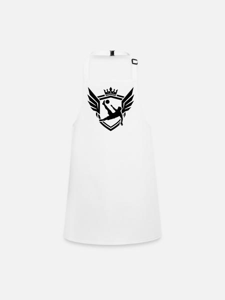 Footballer Overhead Kick Coat of Arms - Children's Apron - white - Front